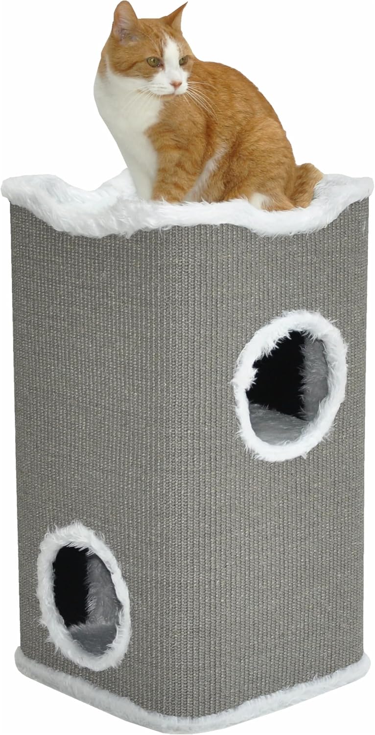 nanook Kratztonne Kratzbaum Katzenkratzbaum Toni für Katzen, 74 cm, robust und stabil, mit 2 Höhlen,