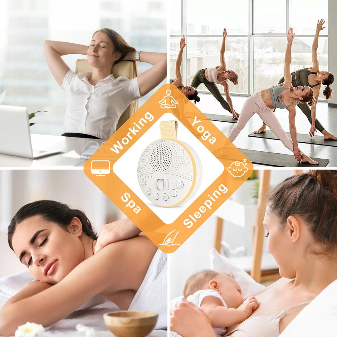 SURFOU White Noise Machine Baby, Portable Einschlafhilfe Babys Erwachsene mit Nachtlicht, Sound Mach