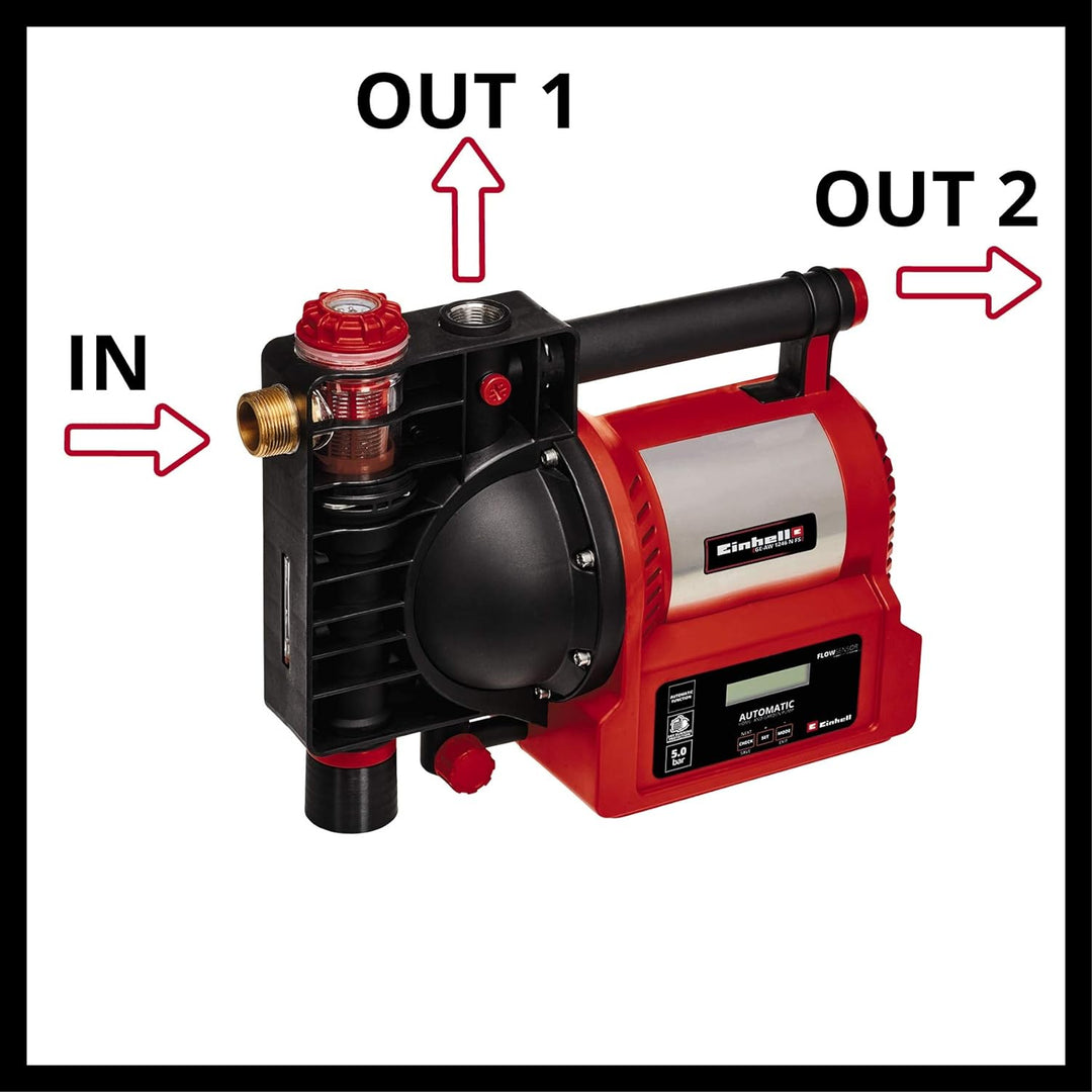 Einhell Hauswasserautomat GE-AW 1246 N FS (1.200 W, Wasserfüllanzeige, 4600 L/h, 5 bar Förderdruck,