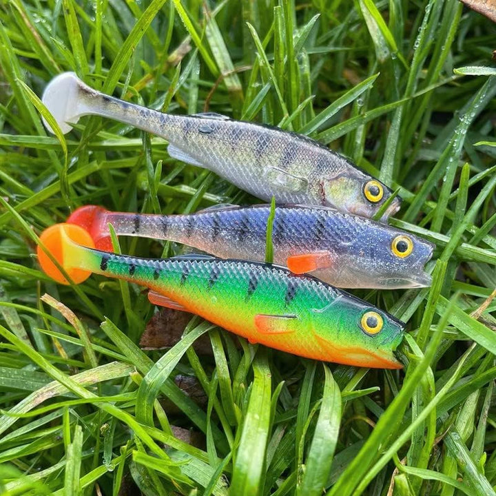LMAB KØFI Perch Shad 7 cm (KÖFI) Farbe Green Pumpkin Chartreuse