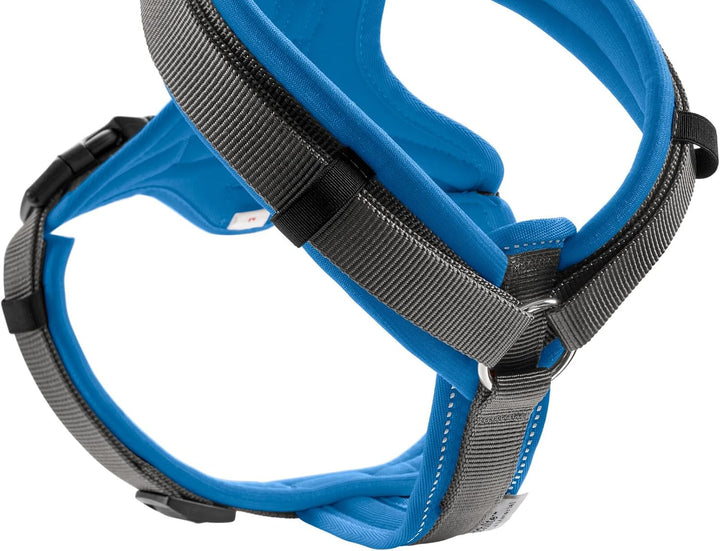Hunter Hundegeschirr Maldon UP, Farbe: blau/grau, weich gepolstert &amp; komfortabel, stark reflektieren