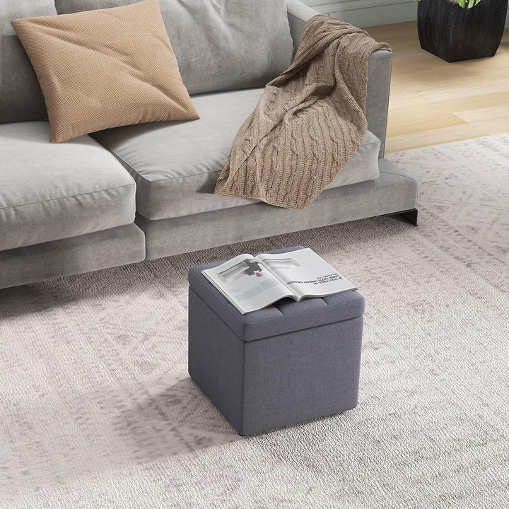 GIANTEX Sitzhocker mit Stauraum, Sitzwürfel Sitzbox gepolstert mit Deckel, Fusshocker bis 150kg bela