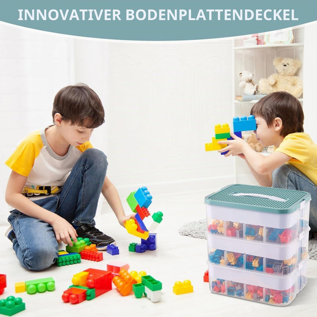 Aufbewahrungsbox Bausteine Aufbewahrungsbox mit Deckel,Kunststoff Sortierboxen Spielzeug Transparent