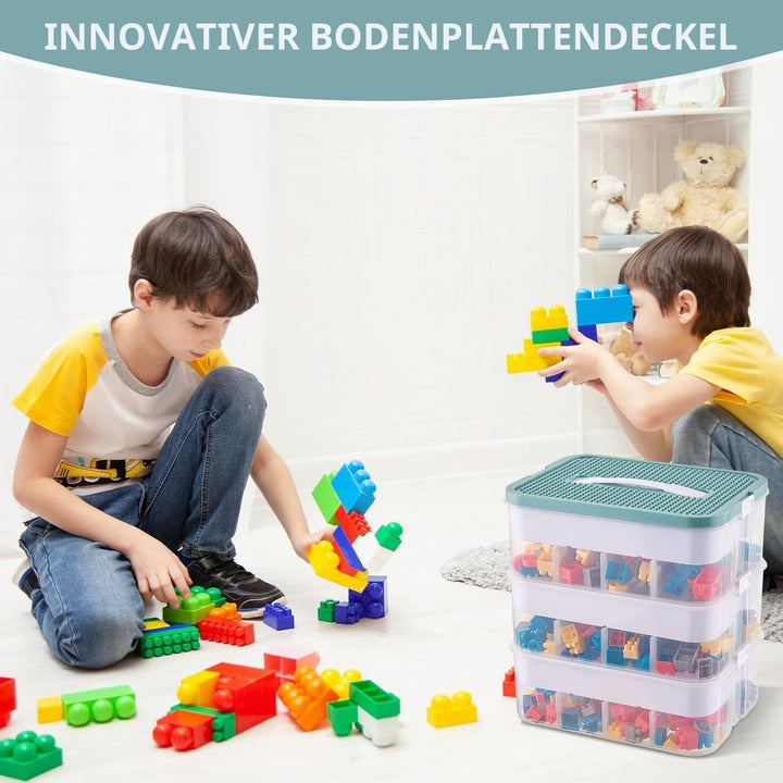 Aufbewahrungsbox Bausteine Aufbewahrungsbox mit Deckel,Kunststoff Sortierboxen Spielzeug Transparent
