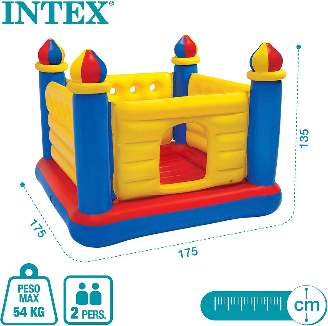 Intex 48259NP Jump-O-Lene Castle Bouncer - Aufblasbare Hüpfburg - 175 x 175 x 135 cm, Rot/Blau/Gelb