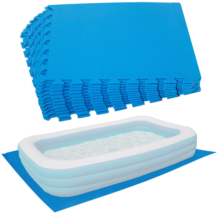 Hummelladen Poolunterlegmatte aus Eva in Blau - 0,5cm dick - 50x50cm - passend zu einem Family Pool
