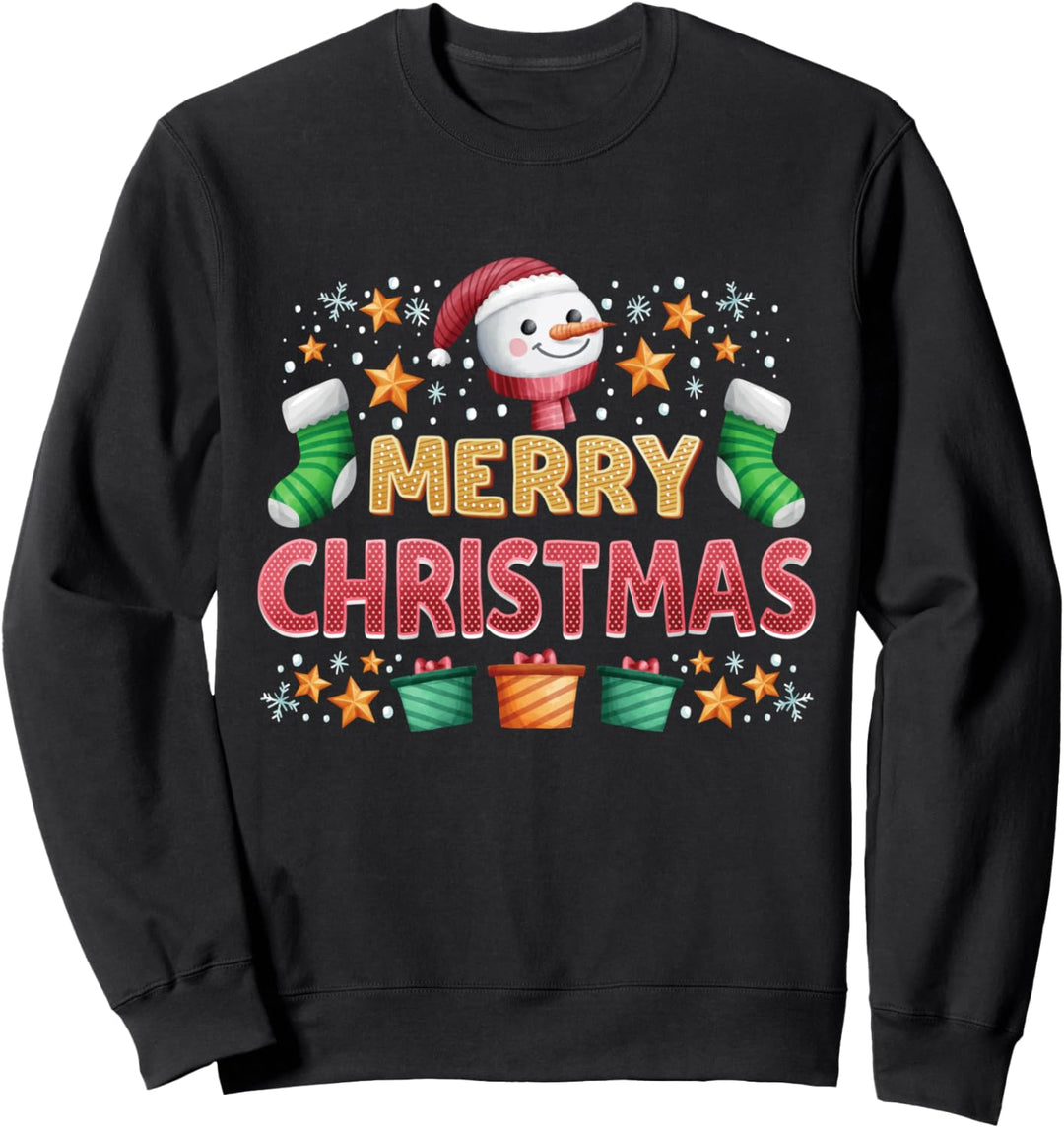 Frohe Weihnachten Fröhlicher Weihnachtsmann Schneeflocken Sweatshirt