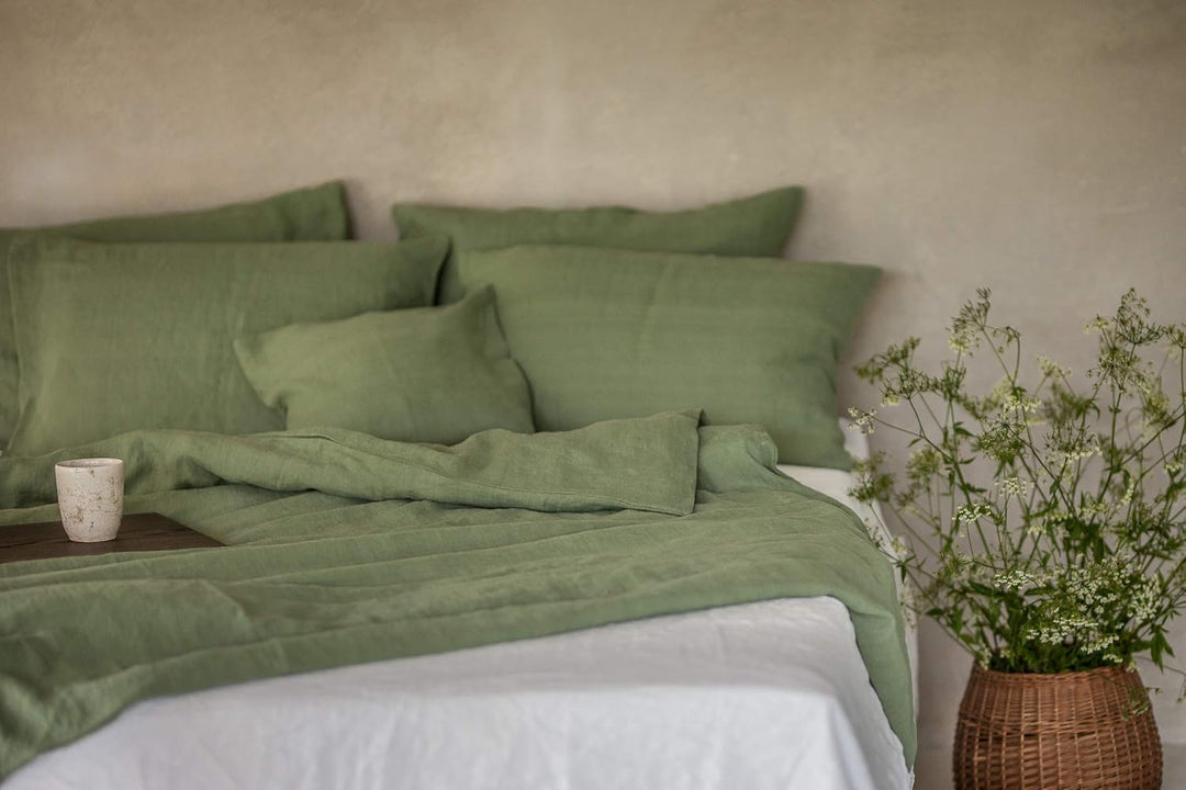 Ger3as Leinen Bettwäsche Set 100% Natur Leinen Stonewashed, Naturfaser Leinen, mit Hotelverschluss (
