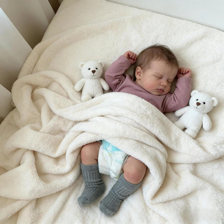 Zero pam Reborn Baby Vollsilikon Lebensecht Junge, 50CM Reborn Baby Junge Silikon Puppe Mit Haaren,