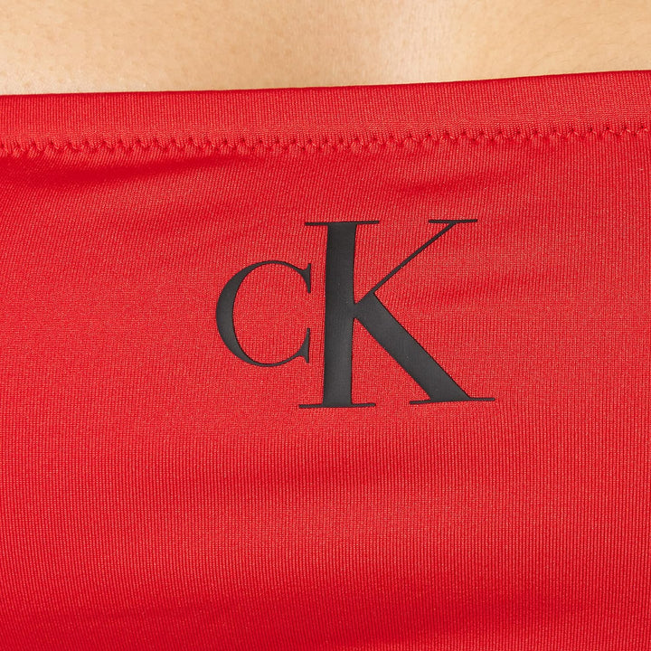 Calvin Klein Damen Bandeau Bikinioberteil Gepolstert L Cajun Red, L Cajun Red