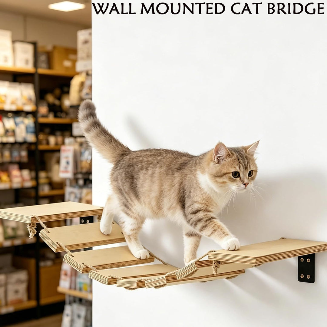 Kletterwand Katze Set, Kletterwand Katzen, Katzenzubehör Mit Plattform, Wandbrücke, Katzenbrücke Und