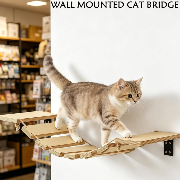Kletterwand Katze Set, Kletterwand Katzen, Katzenzubehör Mit Plattform, Wandbrücke, Katzenbrücke Und