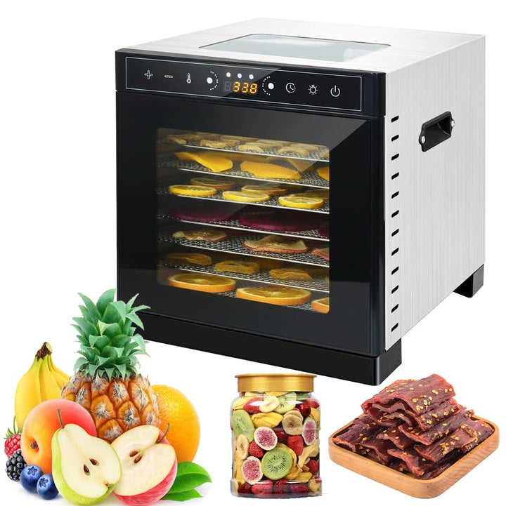 400w Dörrgerät 6 Edelstahl-Einschübe 3.62ft² Dörrfläche digitaler Timer Temperaturregelung 86℉-194℉