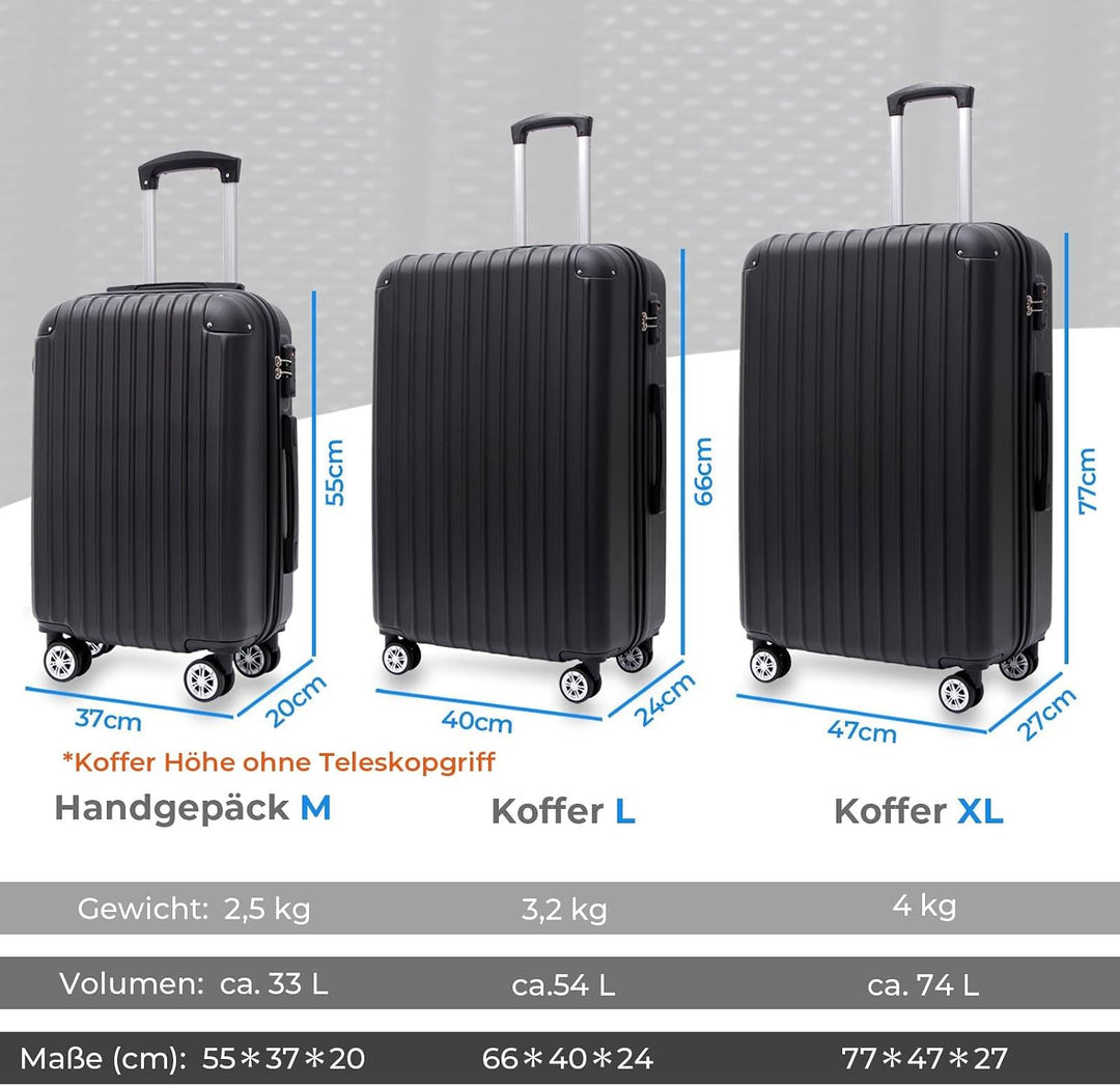 FOMAX Premium Handgepäck Koffer, Trolley Rollkoffer Reisekoffer, 56x37x22cm Dunkelgrün Handgepäck -
