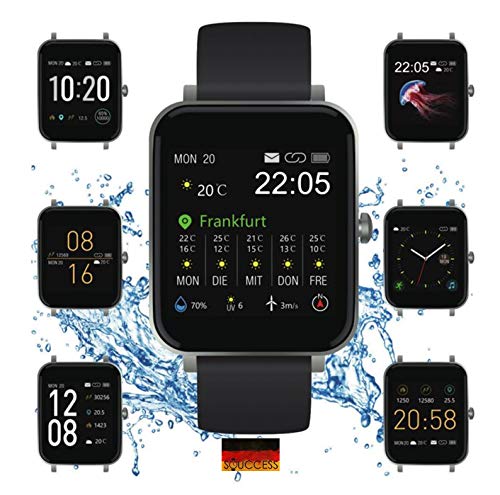 SOUCCESS FITNESSUHR MIT Full Touch Display, SMARTWATCH Always ON Display, FITNESSTRACKER, PULSMESSER