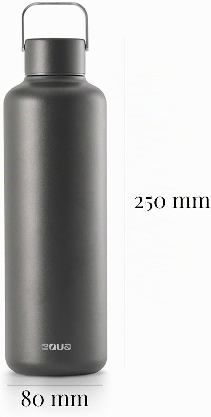 EQUA Timeless Trinkflasche, Edelstahl, 1000ml, BPA-frei, auslaufsicher, haltbar, multifunktional, du