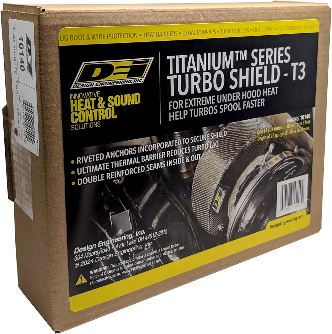 Design Engineering 010140 T3 Titanium Turbo Shield 48,3 x 6,3 cm Custom Fit Turbo Decke T3 Nur Schil
