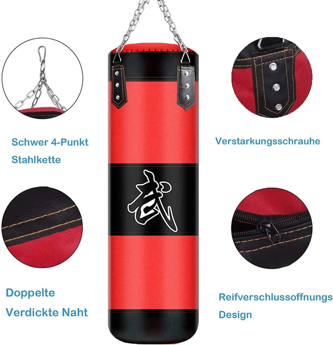 Boxsack Hängende Punchingsäcke,Punching Bag,(Keine Füllung) MMA-Boxball Muay Martial Arts Kickbox-Bo