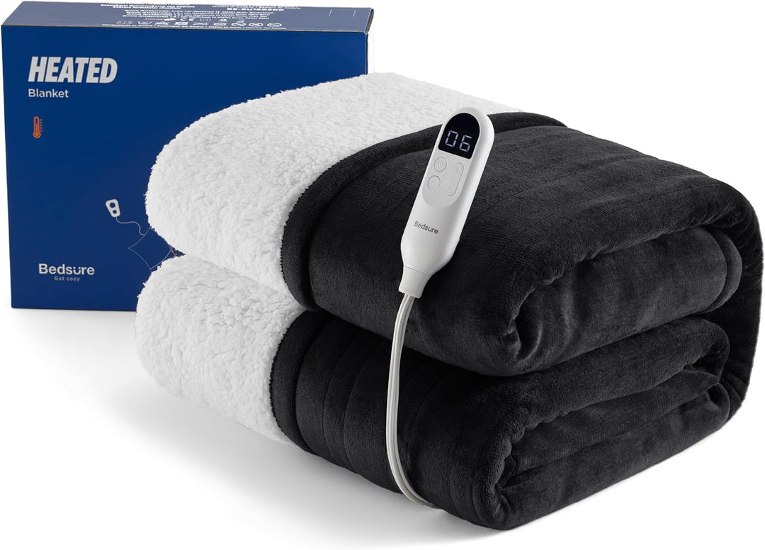 BEDSURE Heizdecke Wärmedecke Elektrische Kuscheldecke - mit Abschaltautomatik, 6 Heizstufen & 10 Stu