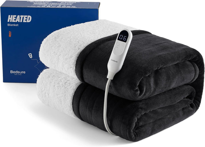 BEDSURE Heizdecke Wärmedecke Elektrische Kuscheldecke - mit Abschaltautomatik, 6 Heizstufen & 10 Stu