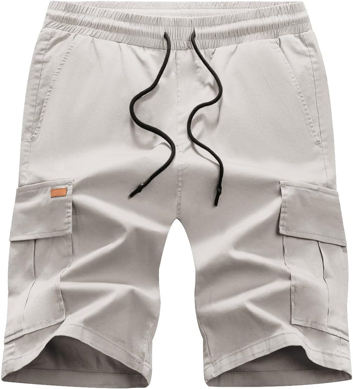 JMIERR Kurze Hosen Herren Baumwolle Cargo Shorts Herren Sommer Freizeithose mit Taschen S G Grau, S