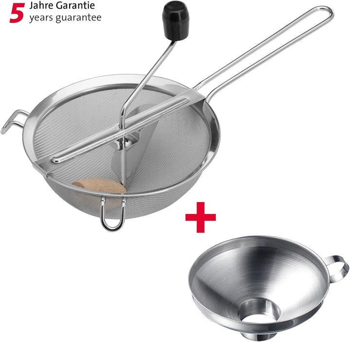 Westmark Einkoch-Set, 1 Passiersieb/Passe-vite + 1 Einmach-/Marmeladen-Trichter mit langem Einfüllst