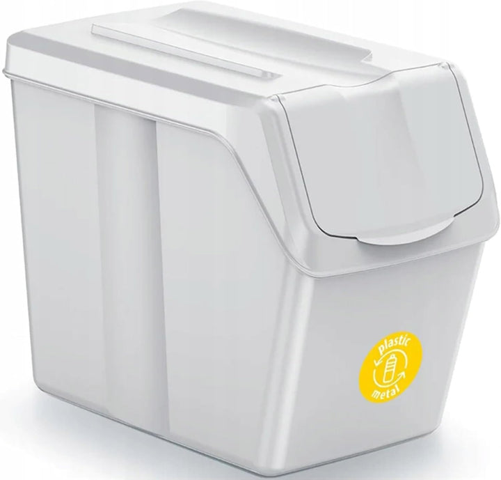 Set von 4 Mülltonnen KEDEN SORTIBOX für Recycling, weiss, 80L Gebrochenes Weiss 80 litros, Gebrochen