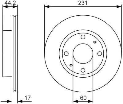 Bosch BD1758 Bremsscheiben - Vorderachse - ECE-R90 Zertifizierung - zwei Bremsscheiben pro Set