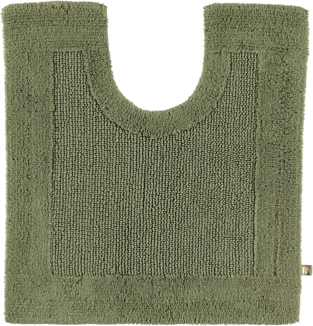Rhomtuft Badteppiche Prestige Olive - 404 Toilettenvorlage mit Ausschnitt 60x60 cm, Toilettenvorlage