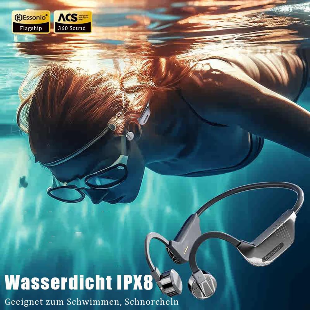 Open Ear wasserdichte Kopfhörer Schwimmen 32G Speicher 10 Stunden Musikgenuss Surround-Sound ACA-Res