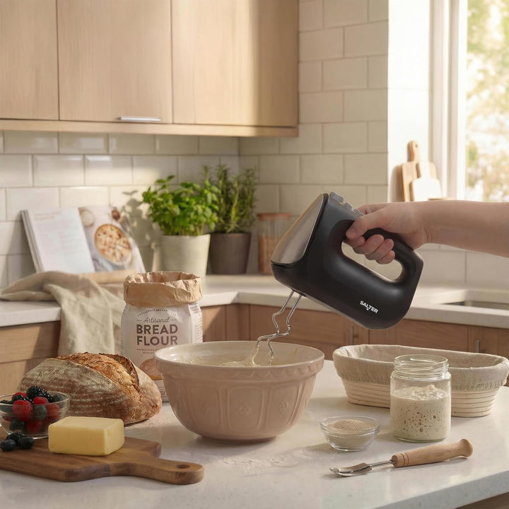 Salter 400W Handmixer – Elektrischer Handrührer zum Backen, 5 Geschwindigkeitsstufen & Turbofunktion