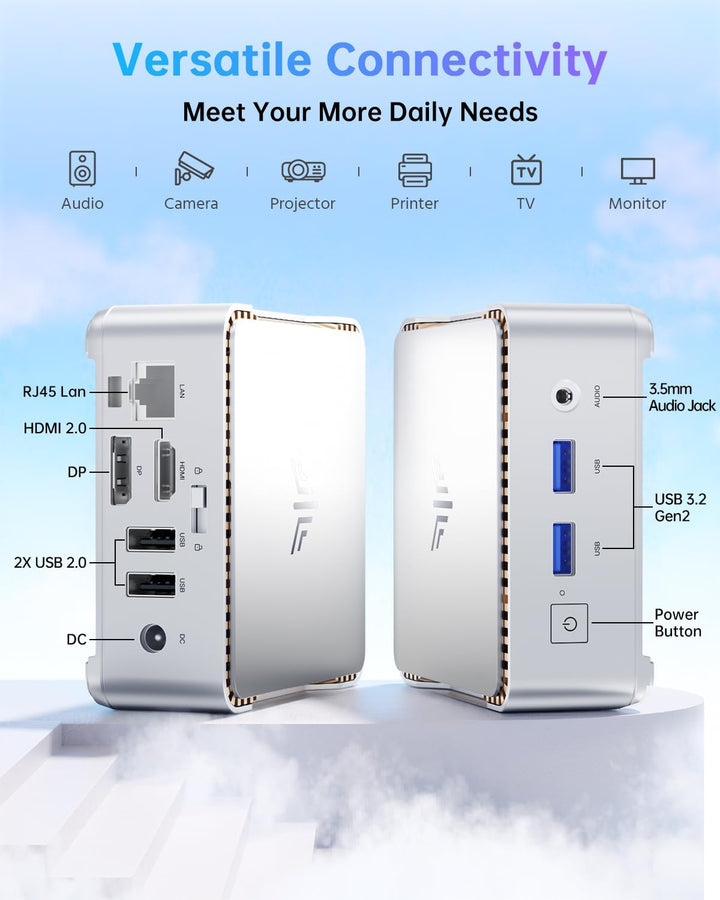 NiPoGi GK3PLUS Mini PC Ιntel Alder Lake-Ν97(bis zu 3,6 GHz), 8GB DDR4 256GB M.2 SSD Mini Desktop Com