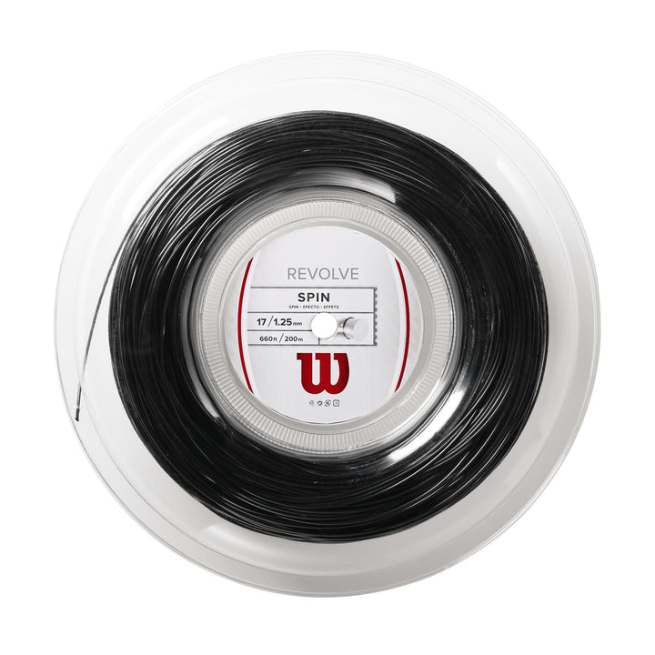 Wilson Unisex Tennissaite Revolve 200 Meter 1,25 mm Schwarz, 200 Meter 1,25 mm Schwarz