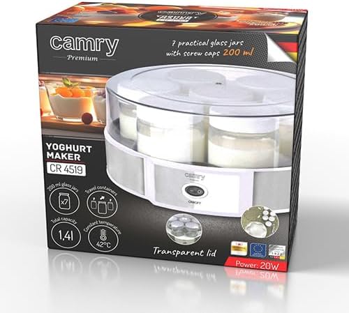 ADLER Camry Joghurtbereiter, 42W Leistung, kompakte Bauweise