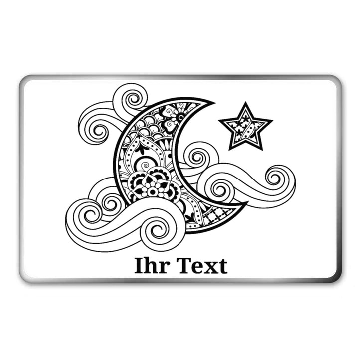 gravur-farbik.de – personalisierbare eckige Dose mit Name oder Wunschtext – Zentangle Mond Motive –