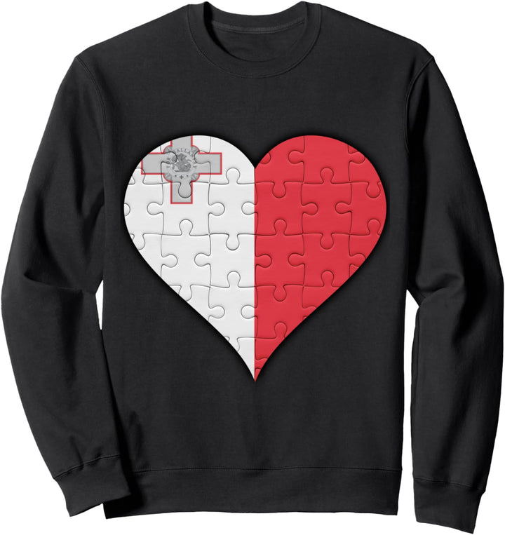Malta Maltesische Flagge Herz Sweatshirt
