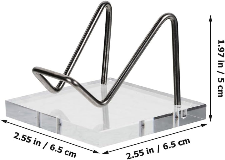 ABOOFAN 2 Stück Mineralienständer aus Metall mit Acrylsockel - Kleiner Präsentationsständer für Kris