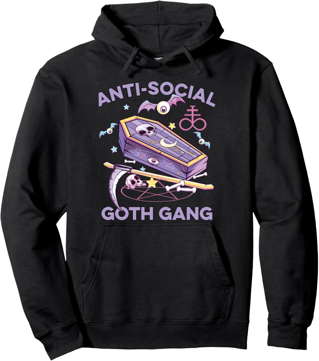Anti-Social Pastell Goth Gang Alternative Aesthetic Nu Goth Pullover Hoodie
