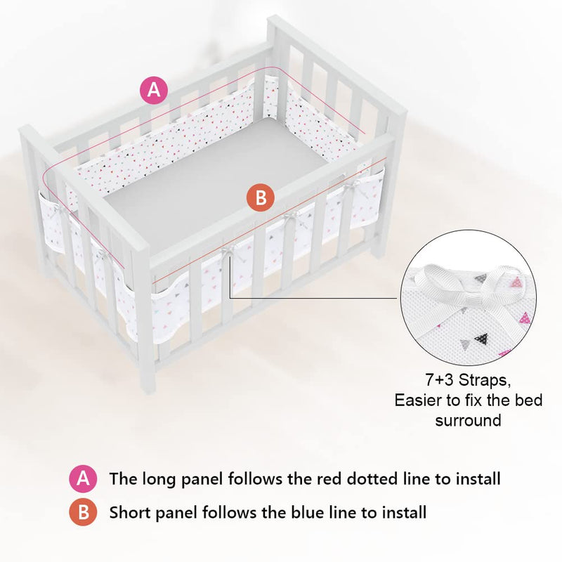 Vicloon Bettumrandung Nestchen, Nestchen für Kinderbetten Kantenschutz Baby Babybett, Atmungsaktive