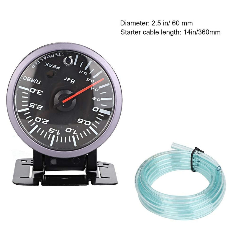 KSTE 2,5-Zoll-60mm 3.0 Bar Auto-Änderung Turbo-Boost-Messgerät Meter Zeiger DC12V