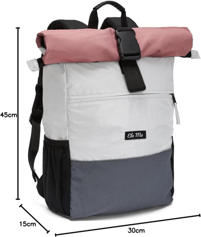 Ela Mo Rucksack Damen Schön, Komfortabel und Durchdacht 18 L (Night Edition - Peach), Night Edition