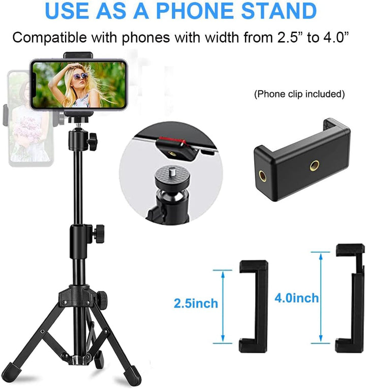 Webcam Stativ Ständer Ausziehbar Desktops Stativ für Kamera/Telefon/Webcam, Schreibtisch Stativ Halt
