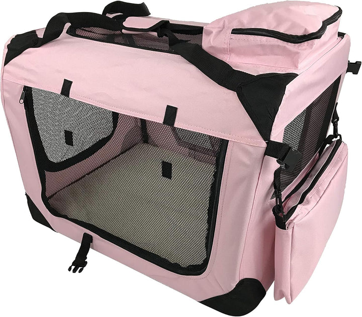 Haustiertransporter, aus weichem Stoff, faltbar, stabil, klein, 49,5 x 34,5 x 35 cm, Pink Small, Sma