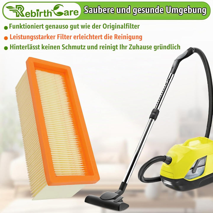 Rebirthcare 2 stück 6.414-498.0 filter für kärcher a 2701, a2731 pt, a 2801 plus, se 2001, se 3001,