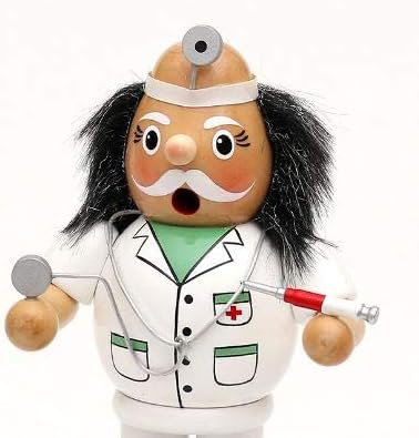 Dekohelden24 Holz Räuchermann Arzt, L/B/H: 9,5 x 8 x 19 cm. 19 cm Arzt, 19 cm Arzt