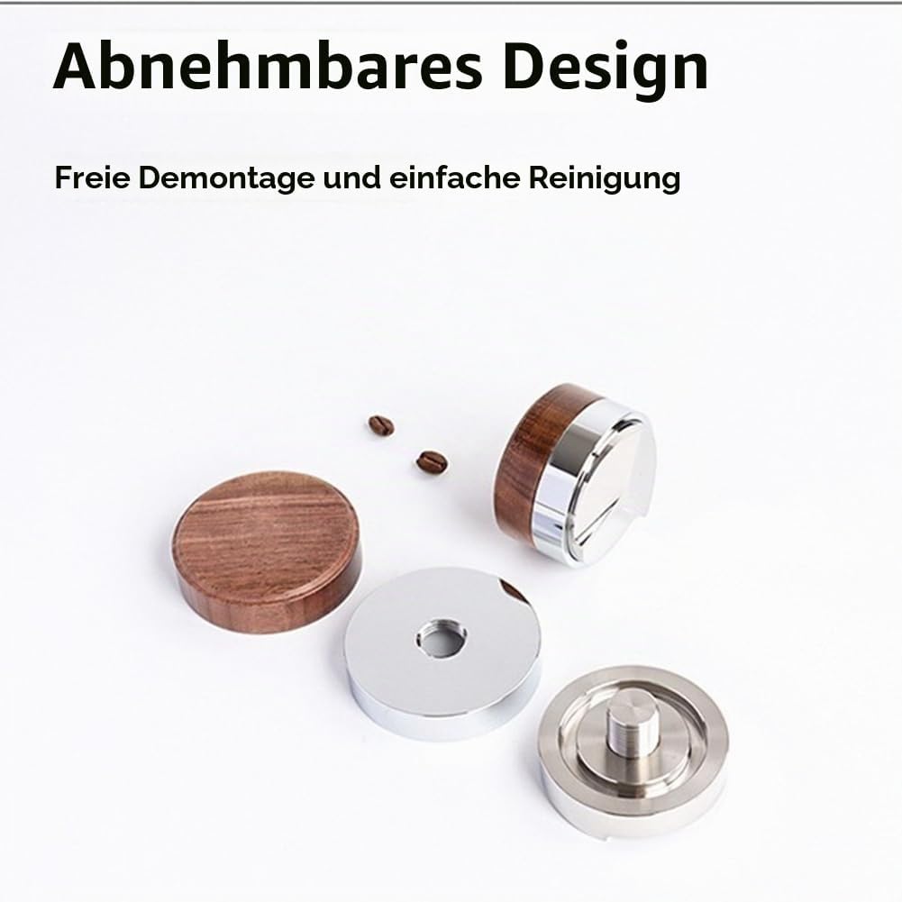58,5 mm Kaffeestampfer, Kaffeeverteiler-Werkzeug, Walnuss-Abdeckung, Espresso-Leveler, Passend für S