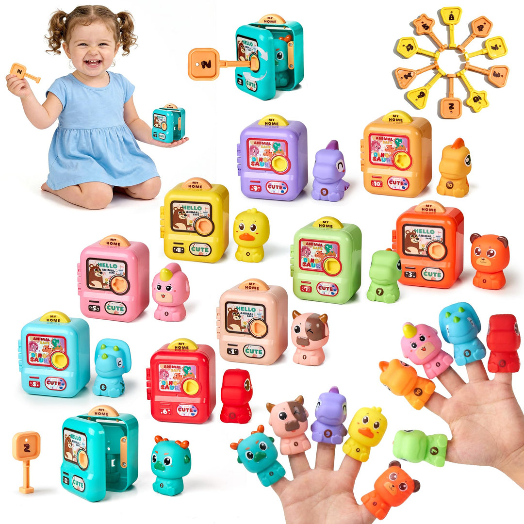 Montessori Spielzeug 2 Jahre, 30Pcs Schlüssel Spielzeug, Fingerpuppen, Sensory Play, Zuordnen und so