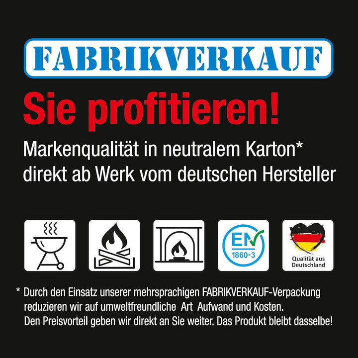FIRE LION - 24 Anzündplatten, geschnitten in 32 oder 48 Würfel (max. 1152x Stück) Anzündwürfel Kamin