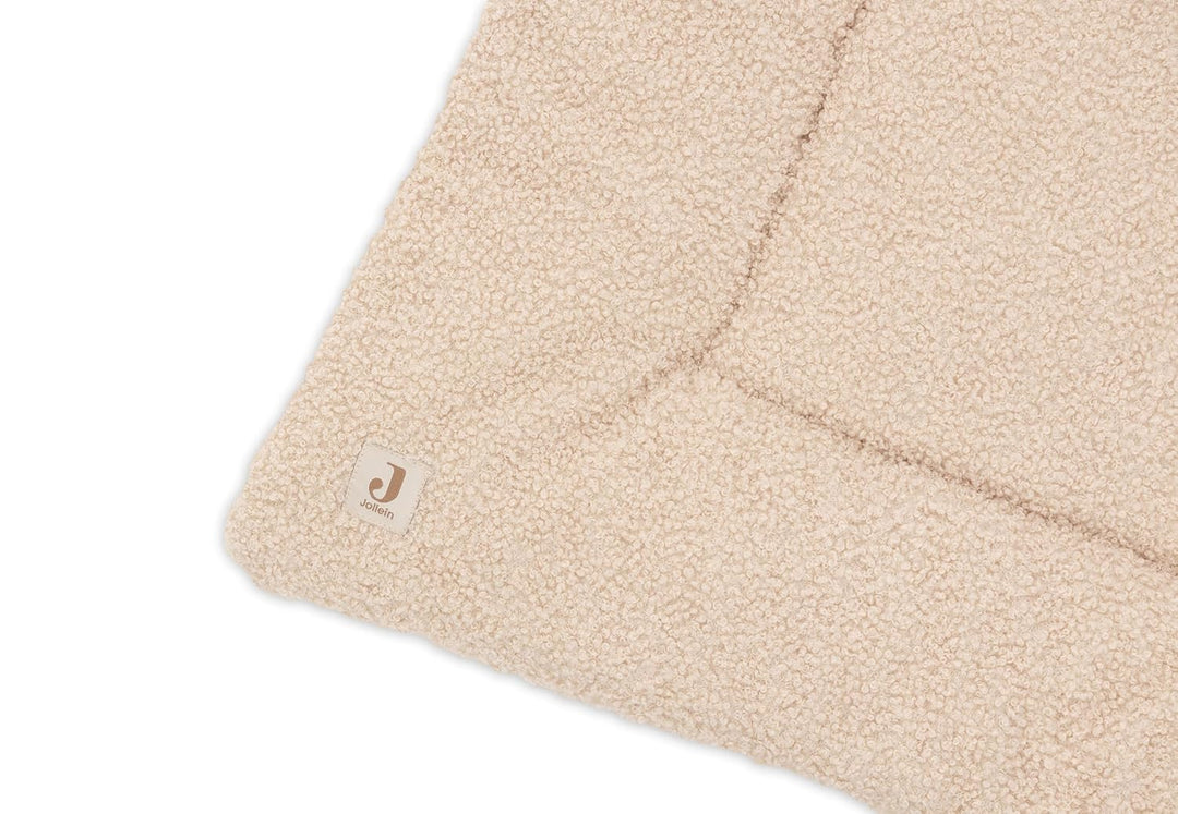 Jollein Krabbeldecke für Baby - Boucle, Naturel - 100% Polyester - Laufgittereinlage - 100x100 cm -