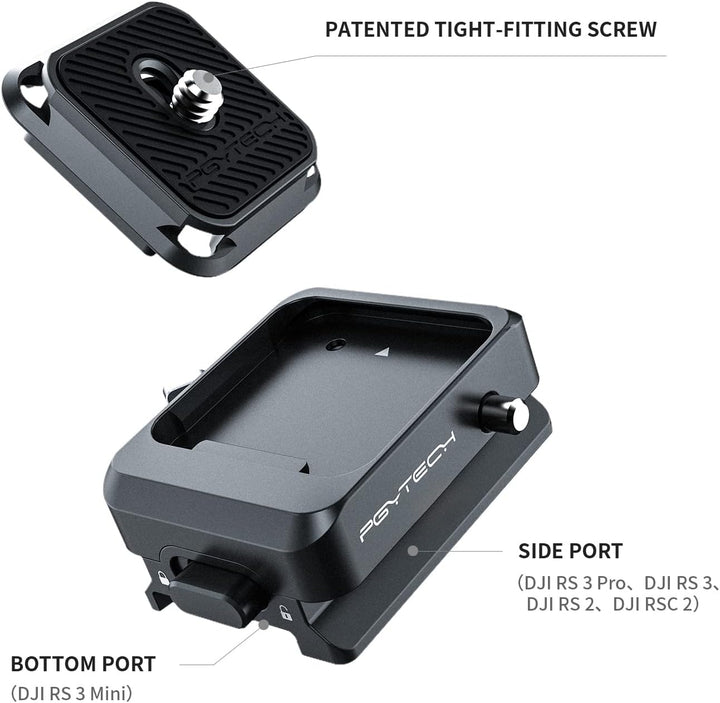 PGYTECH Kamera Schnellwechselplatte mit Klemme für DJI Ronin Stabilisator, Arca Swiss Schnellwechsel